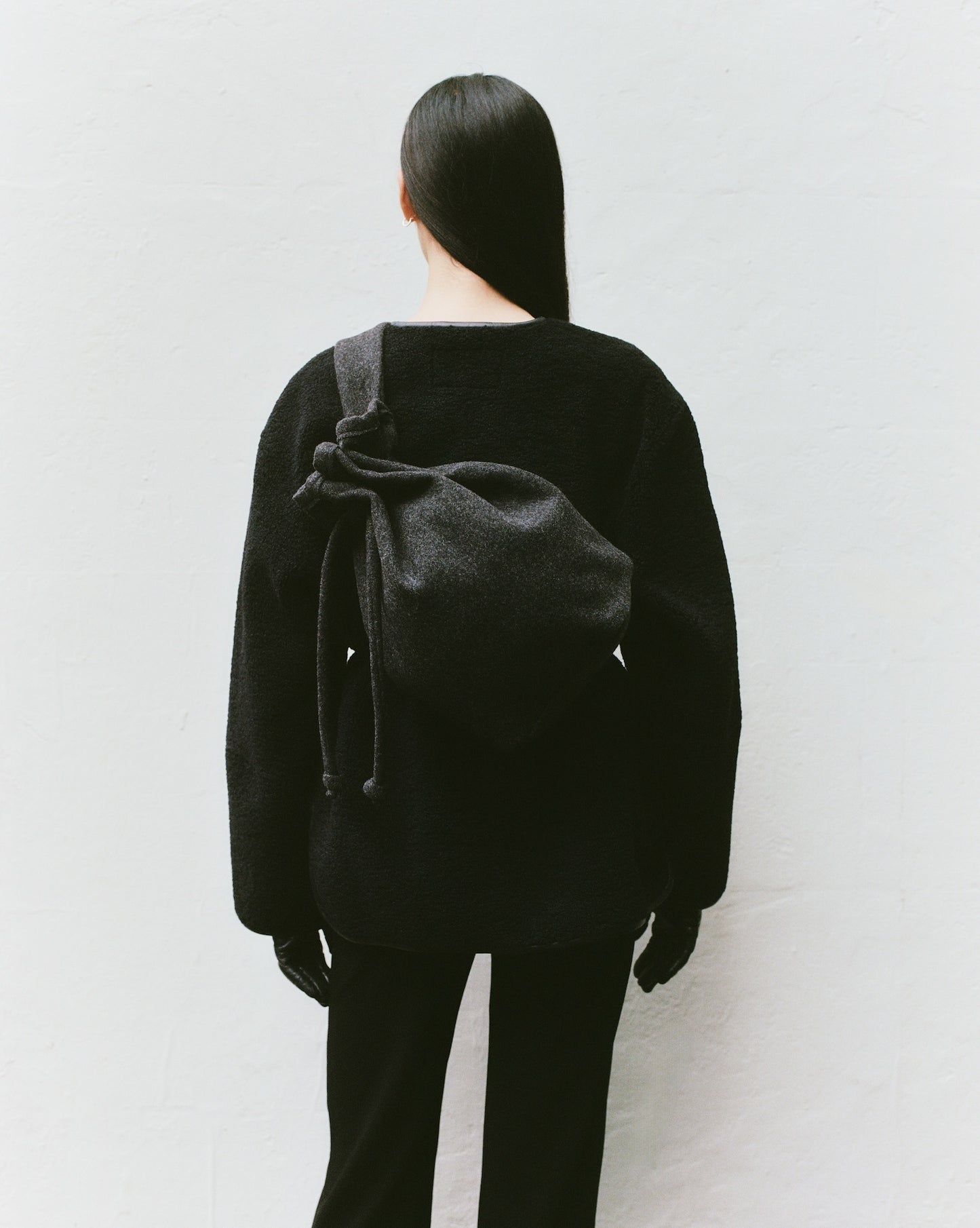 CROSSBODY BACKPACK - CHARCOAL WOOL