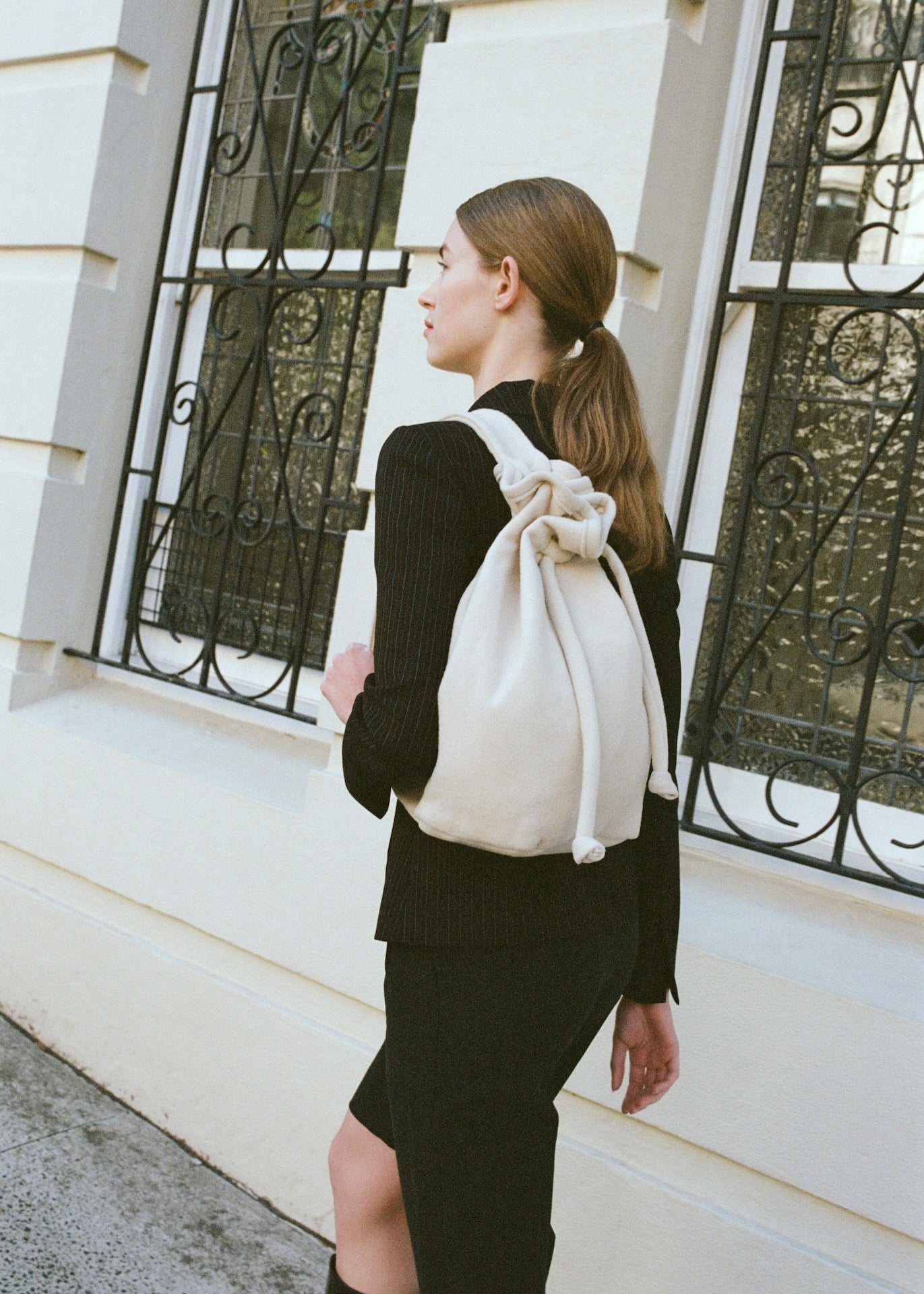 CROSSBODY BACKPACK - IVORY CASHMERE